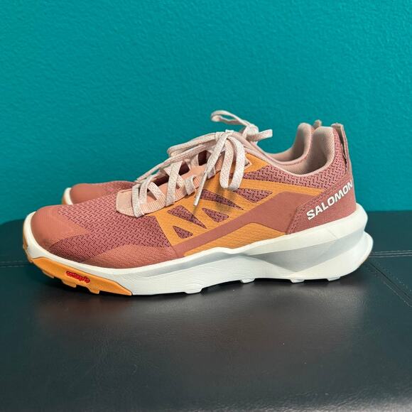 Salomon Ortholite Pink & Orange Women's Laced Hiking Sneakers Women's 7 - Picture 5 of 10
